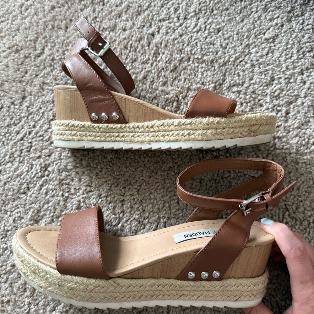Steve Madden Brown Espadrille Platform Sandals